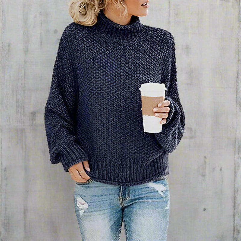 Loose-fit cosy turtleneck knit pullover for women | Arabelle Cozy -8