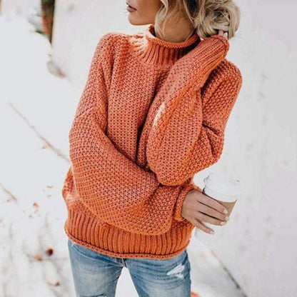 Loose-fit cosy turtleneck knit pullover for women | Arabelle Cozy -1