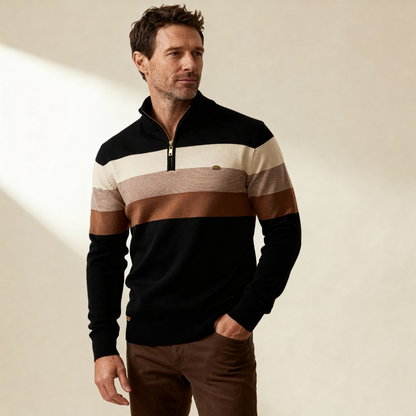 Soft quarter-zip cosy everyday jumper for men | Burk -3