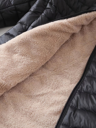 Elvanna | Women's Quilted Longline Coat with Ribbed Cuffs