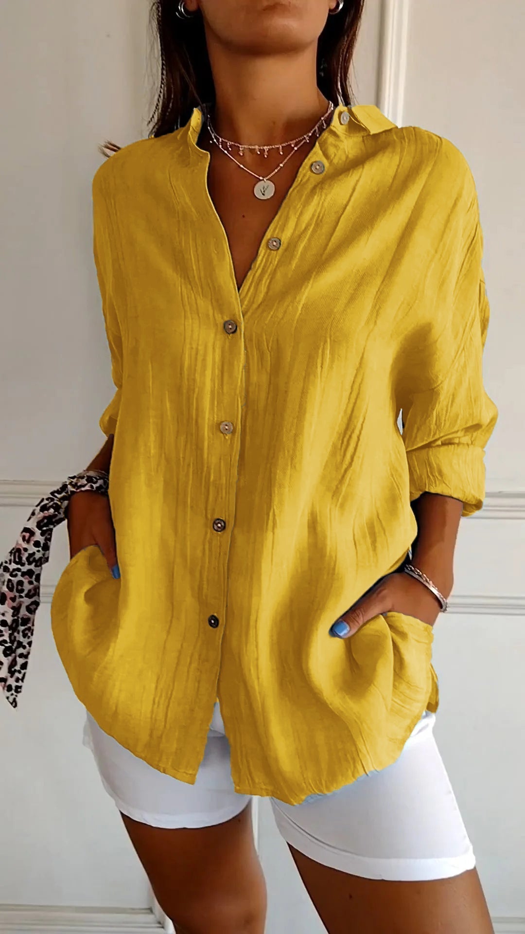 Elegant oversized everyday casual blouse for women | Emily -5