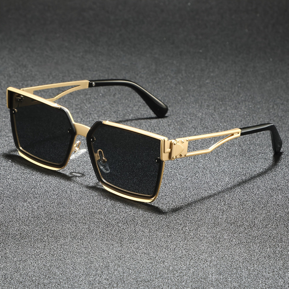 Retro half-frame gradient fashion sunglasses for men | Viridian -4