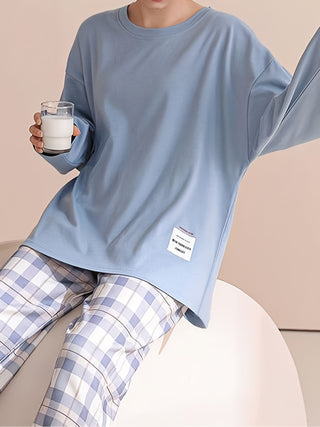 Sylvara | Women's Plaid Long Sleeve Pullover Set