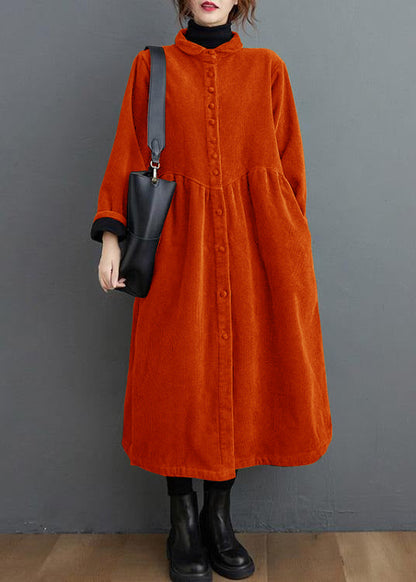 Blackish Green Corduroy Cinched Coat for Women | Mirelle