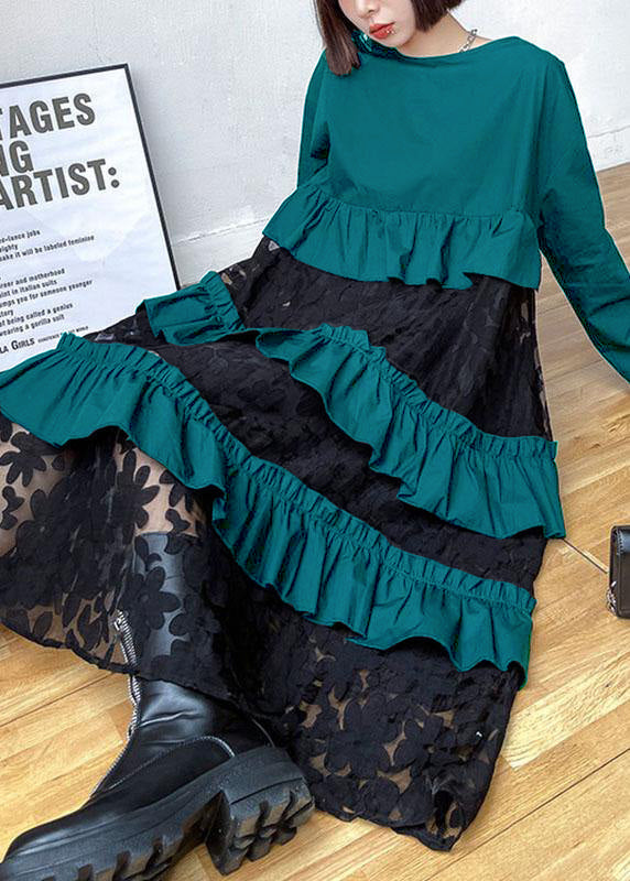 Bohemian Black Ruffle Panel Autumn Dress For Women | Seraphine