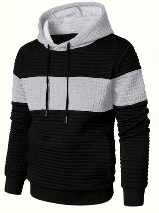 Tavren | Men's Textured Color Block Pullover Hoodie