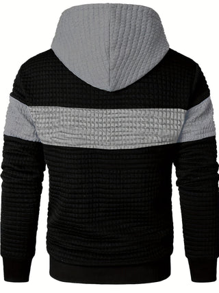 Tavren | Men's Textured Color Block Pullover Hoodie