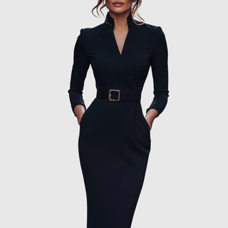 Elegant everyday midi dress for women | Claribel -2