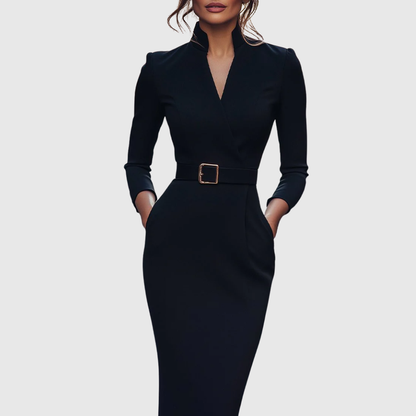 Elegant everyday midi dress for women | Claribel -2