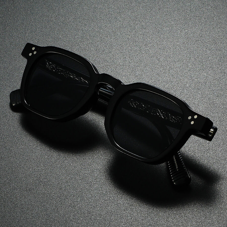Retro acetate sculpted-temple sunglasses for men | Silano -7