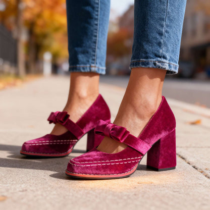 Hattie | Women's Block Heel Bow Mary Jane Pump