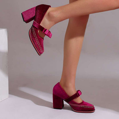 Hattie | Women's Block Heel Bow Mary Jane Pump