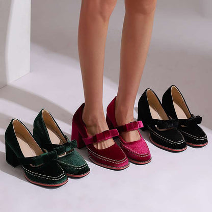 Hattie | Women's Block Heel Bow Mary Jane Pump