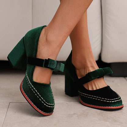 Hattie | Women's Block Heel Bow Mary Jane Pump