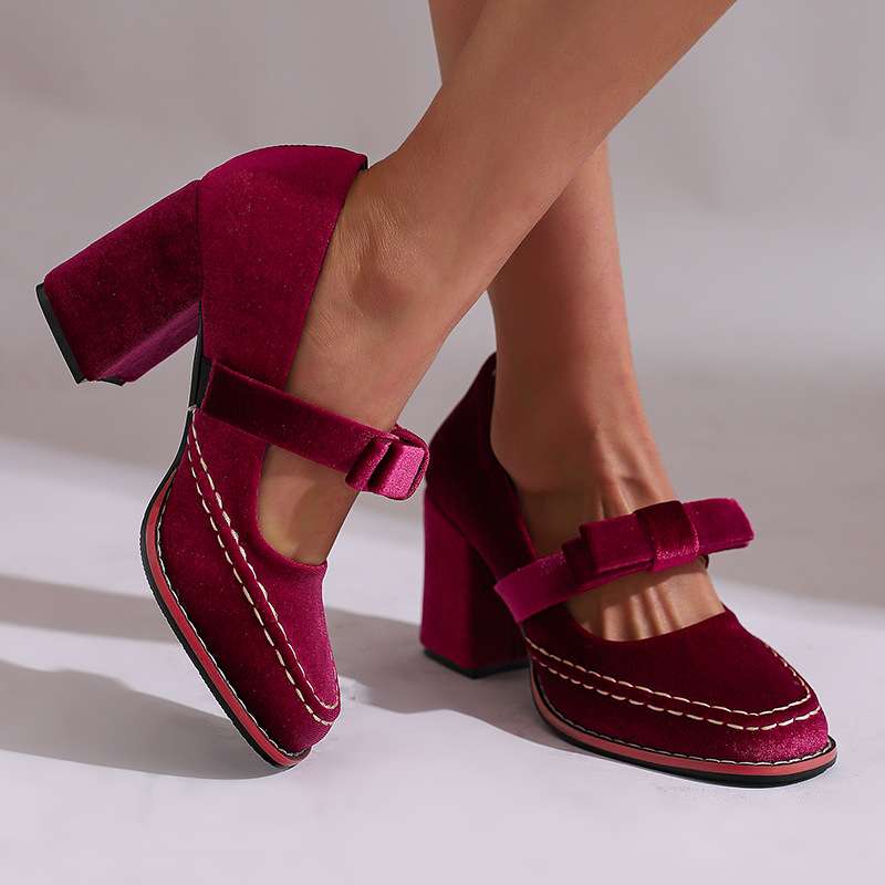 Hattie | Women's Block Heel Bow Mary Jane Pump