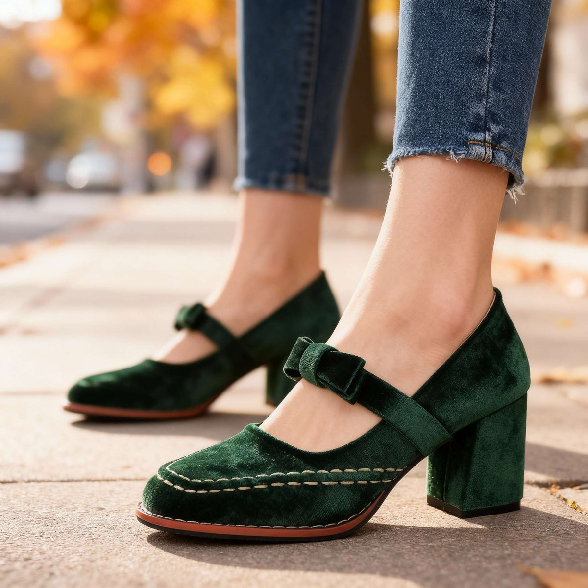 Hattie | Women's Block Heel Bow Mary Jane Pump