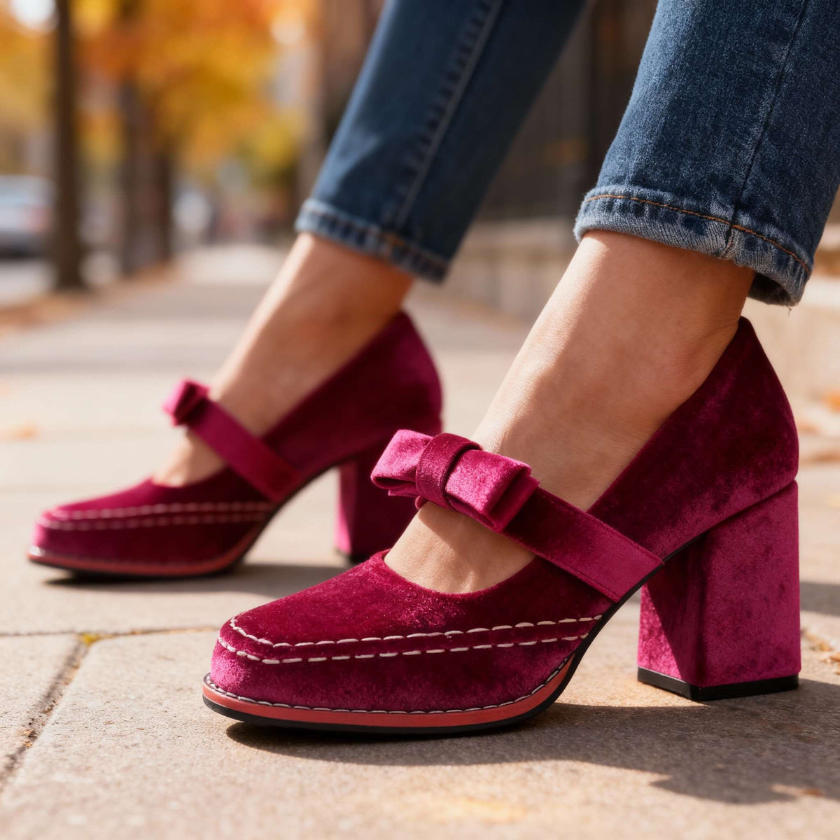 Hattie | Women's Block Heel Bow Mary Jane Pump