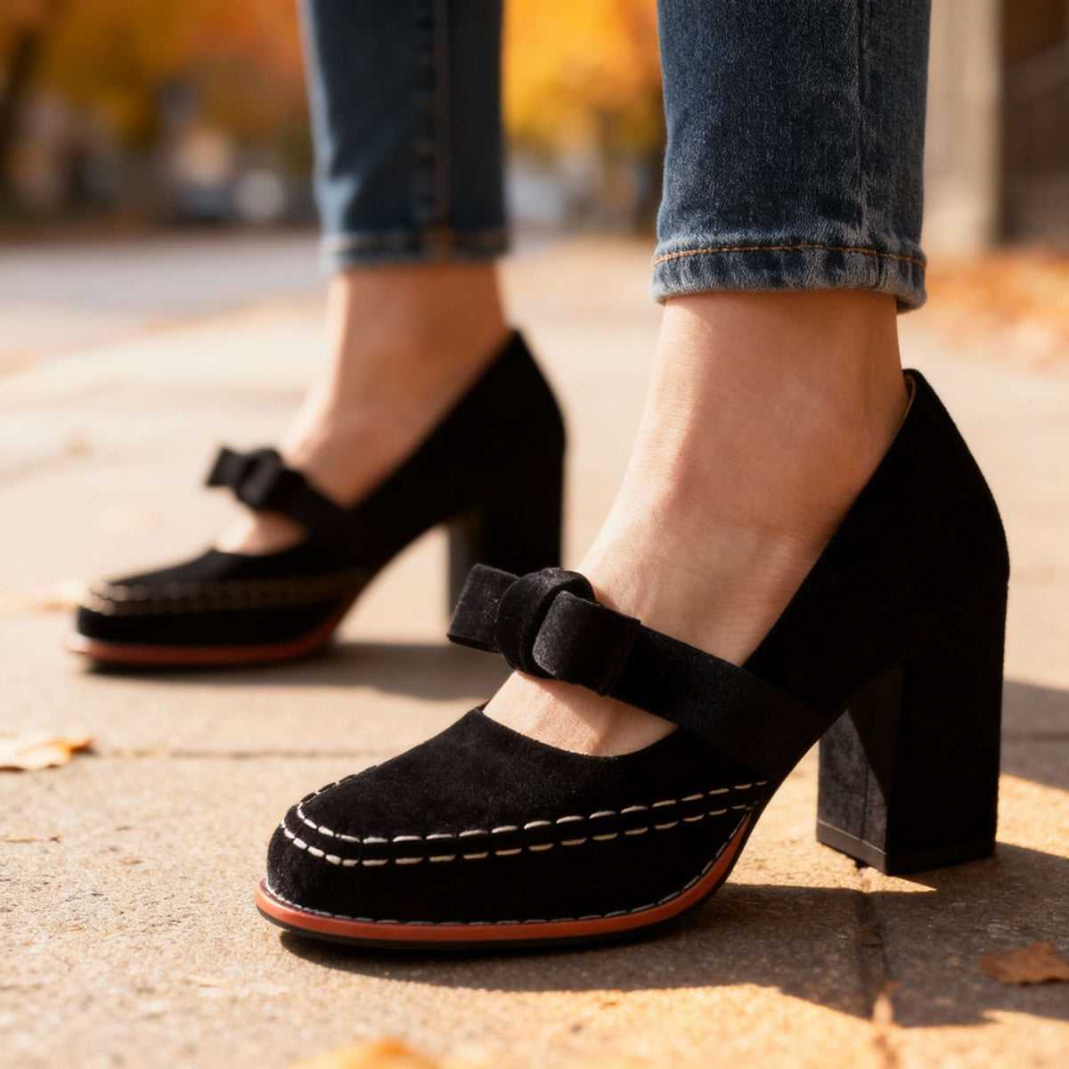 Hattie | Women's Block Heel Bow Mary Jane Pump