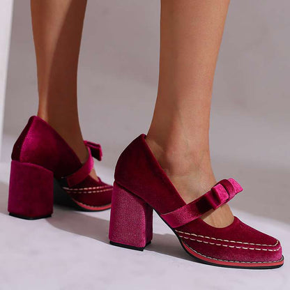 Hattie | Women's Block Heel Bow Mary Jane Pump