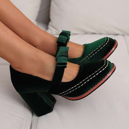 Hattie | Women's Block Heel Bow Mary Jane Pump