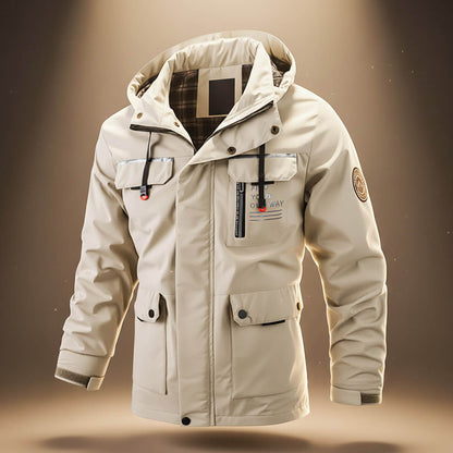 Hooded winter jacket with reinforced pockets for men | Explorer -1