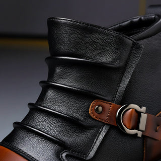Vintage lace-up polished leather boots for men | Willson -3