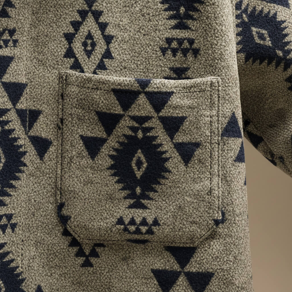 Patterned wool-blend relaxed casual jacket for men | Weston -4