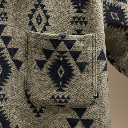 Patterned wool-blend relaxed casual jacket for men | Weston -4