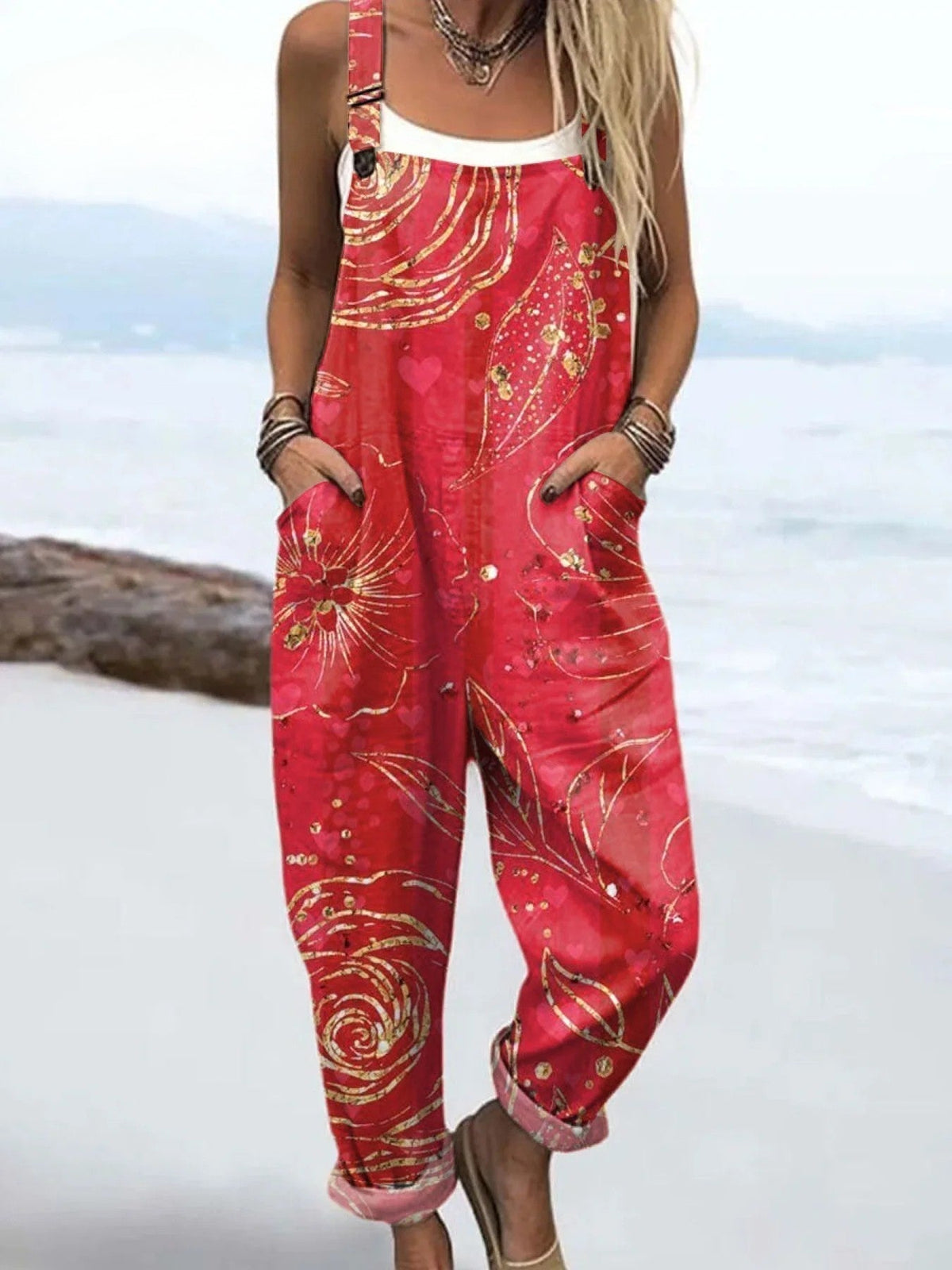Cassiopeia | Women's Floral Print Relaxed Jumpsuit