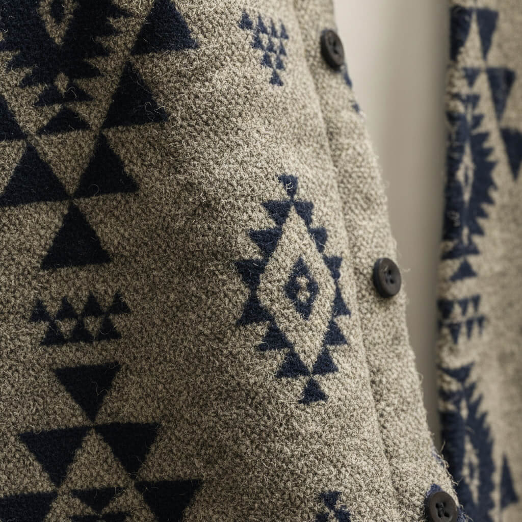 Patterned wool-blend relaxed casual jacket for men | Weston -5