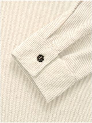 Textured casual button-up overshirt for men | Ellison Cord -12