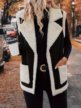 Varelle | Women's Lapel Collar Warm Vest with Front Pockets
