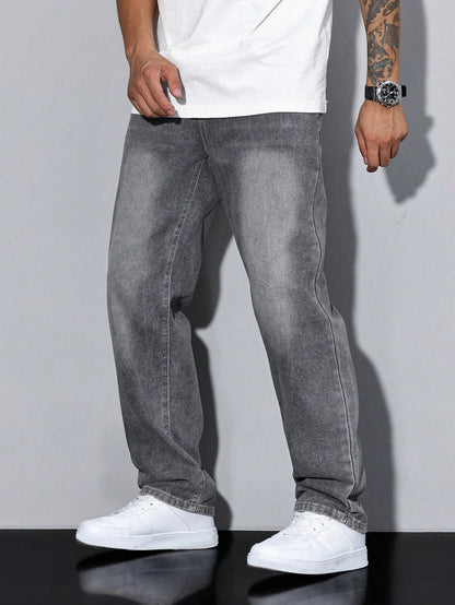 Casual wide-leg relaxed fit denim jeans for men | Urban Denim -11