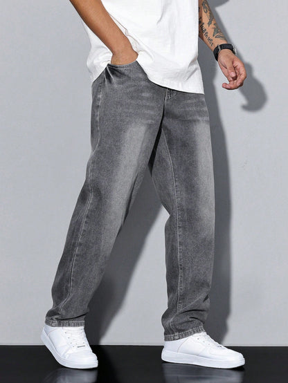 Casual wide-leg relaxed fit denim jeans for men | Urban Denim -12
