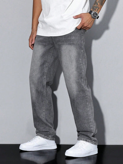 Casual wide-leg relaxed fit denim jeans for men | Urban Denim -13