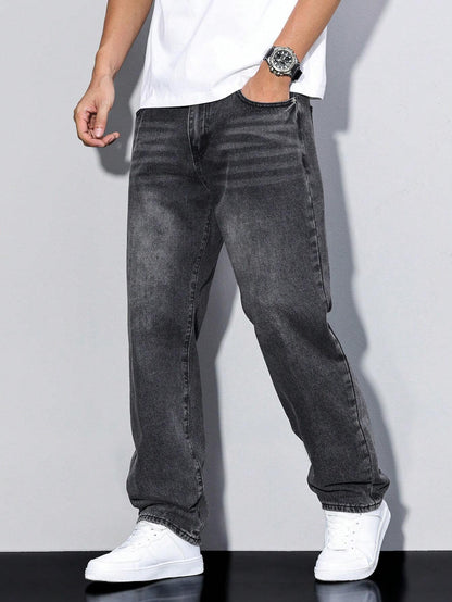 Casual wide-leg relaxed fit denim jeans for men | Urban Denim -14