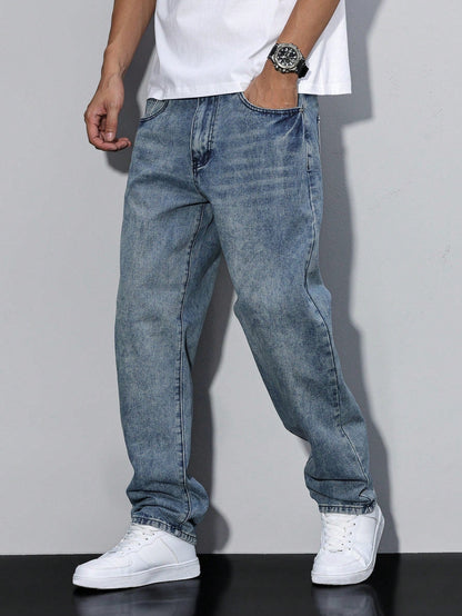 Casual wide-leg relaxed fit denim jeans for men | Urban Denim -15