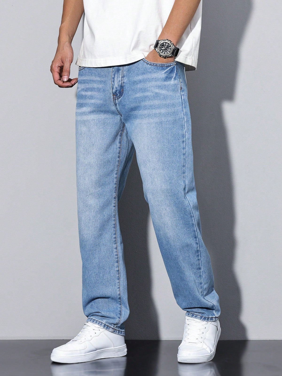 Casual wide-leg relaxed fit denim jeans for men | Urban Denim -16