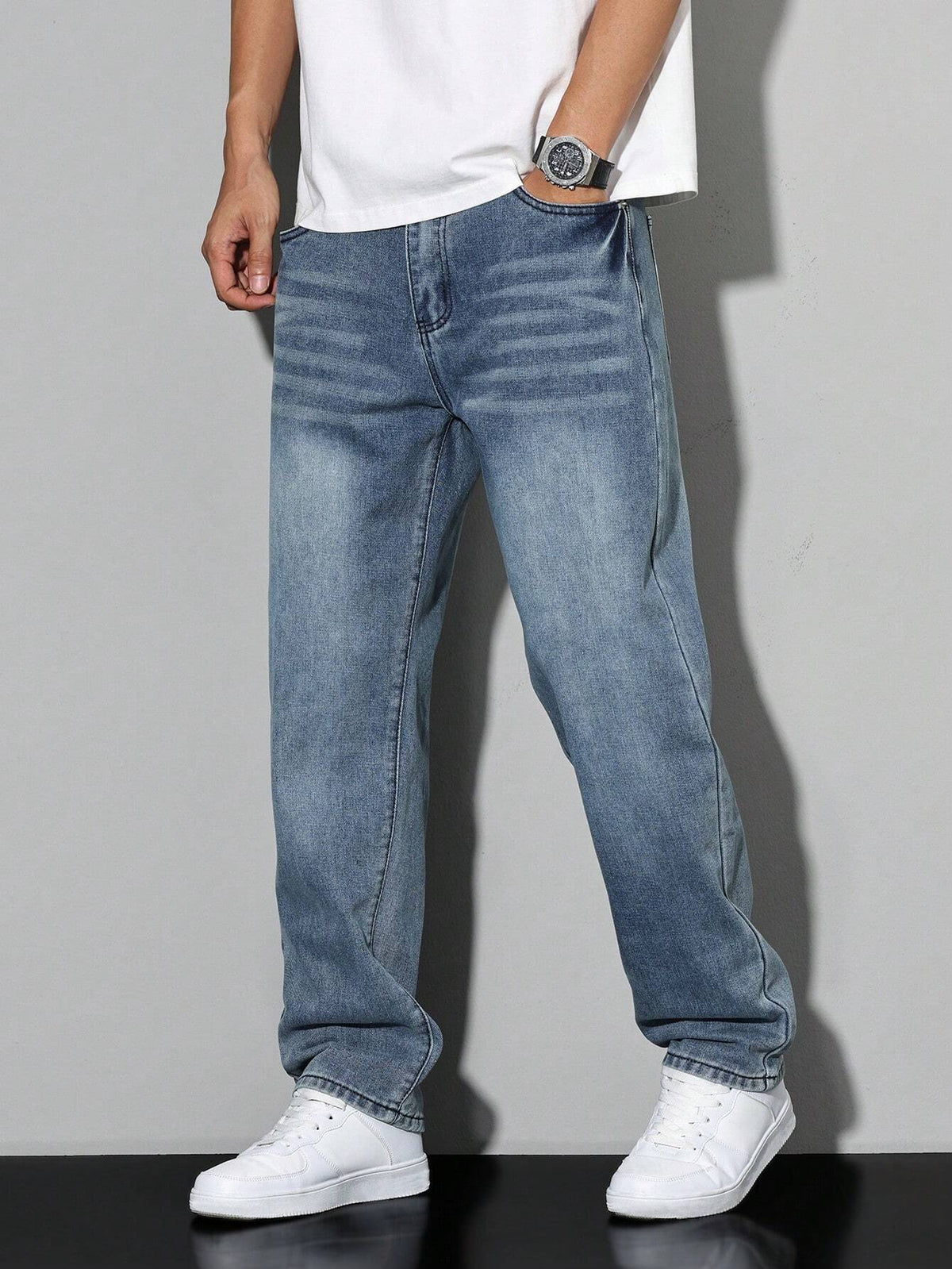 Casual wide-leg relaxed fit denim jeans for men | Urban Denim -18