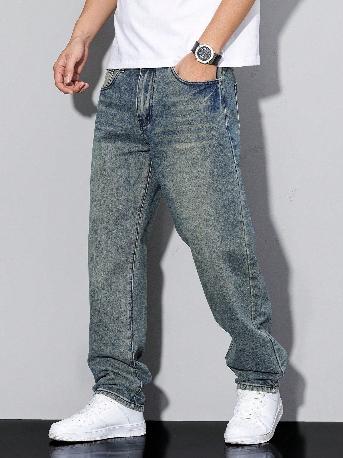 Casual wide-leg relaxed fit denim jeans for men | Urban Denim -20