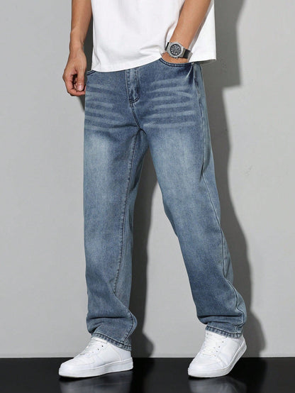 Casual wide-leg relaxed fit denim jeans for men | Urban Denim -6