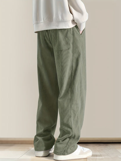 Relaxed corduroy drawstring casual trousers for men | Ellison -10