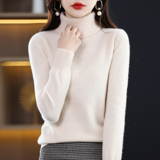 Refined turtleneck soft everyday jumper for women | Elara -14