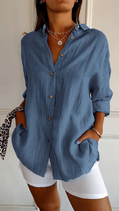 Elegant oversized everyday casual blouse for women | Emily -6