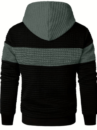 Tavren | Men's Textured Color Block Pullover Hoodie