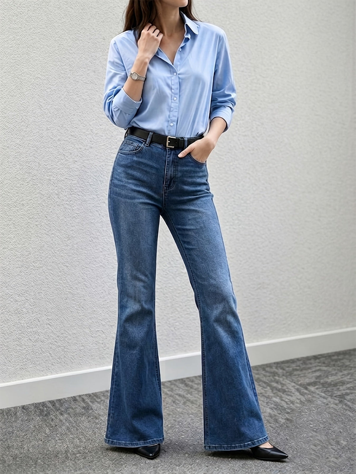Adele | Women's High Waisted Flare Denim Jean
