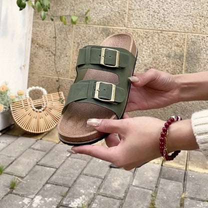 Elvara | Women's Double Buckle Suede Sandals