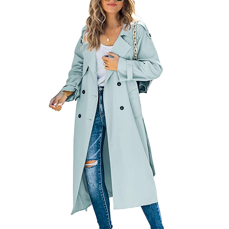 Long timeless silhouette everyday trench coat for women | Selene -5