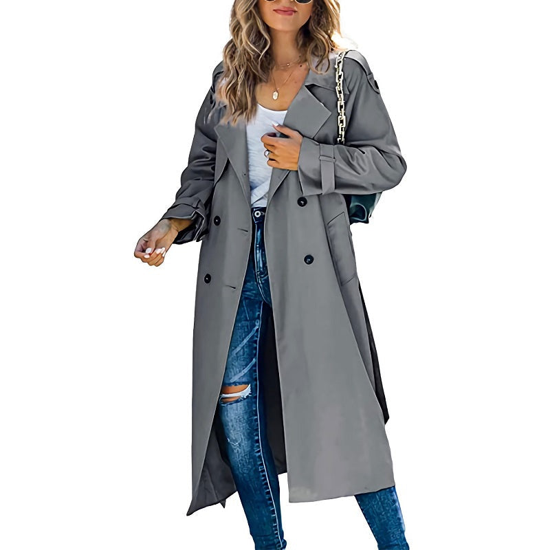 Long timeless silhouette everyday trench coat for women | Selene -4
