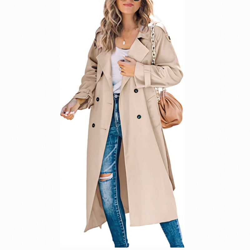 Long timeless silhouette everyday trench coat for women | Selene -3